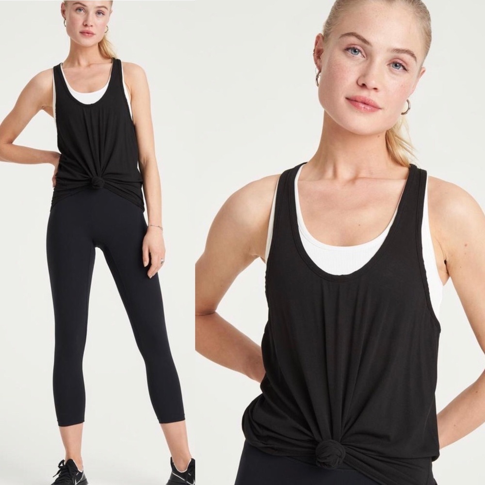 $85 Bandier All Access NYC Black Duet Tank Top in XS - Luxury Athleisure Top